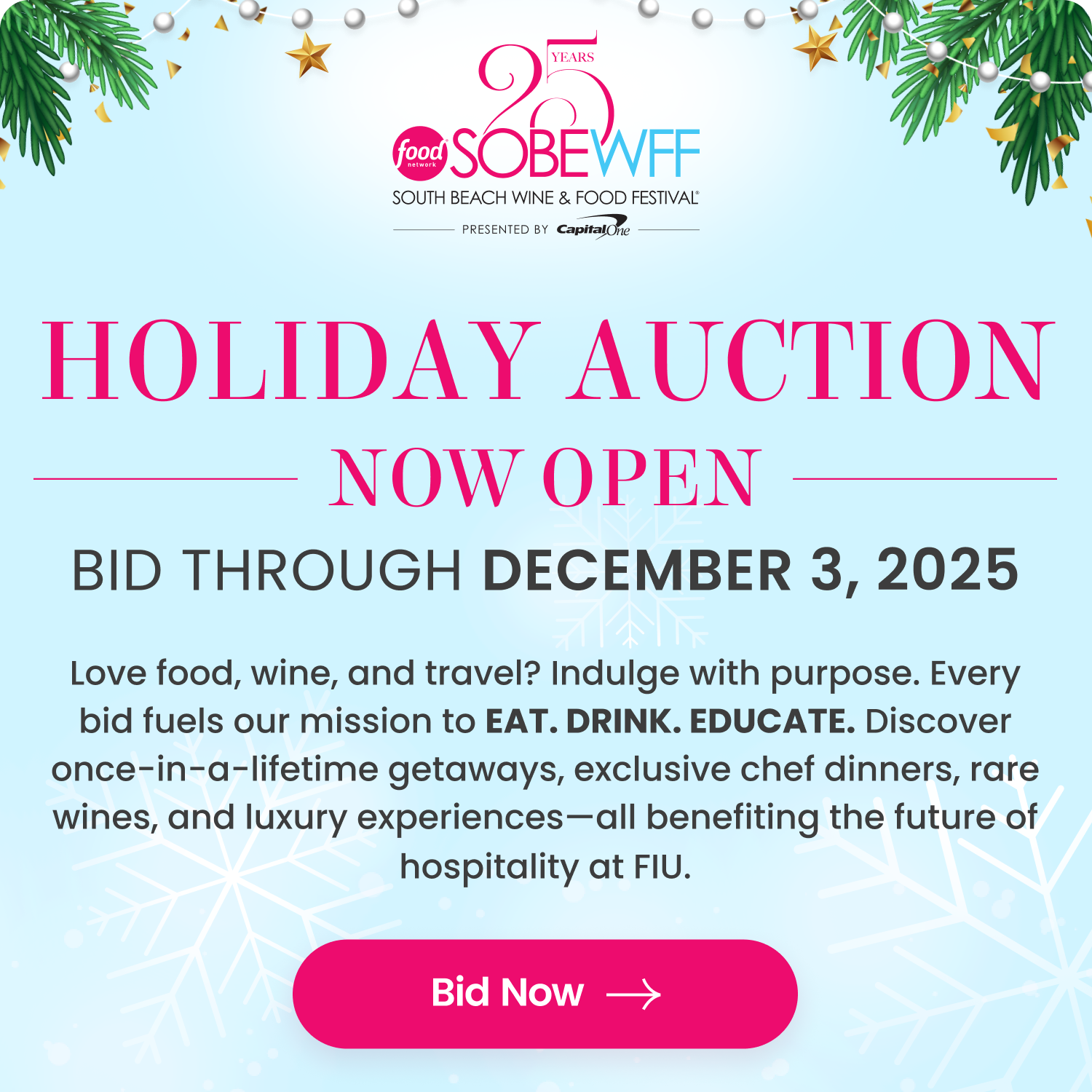 SOBEWFF® Holiday Auction is Live!